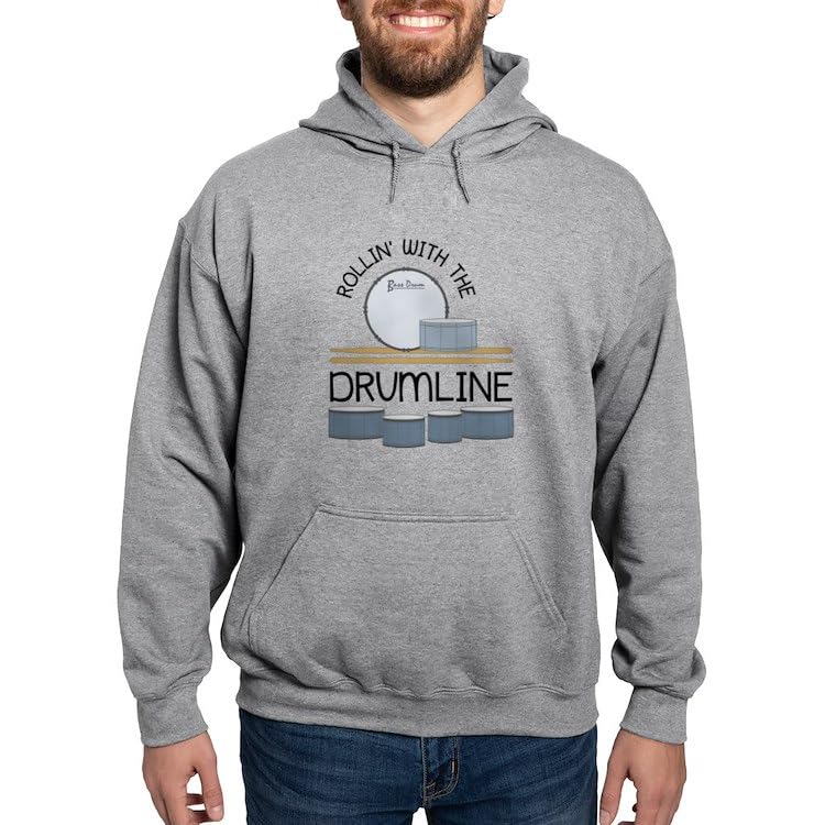 CafePress Rollin' With Drumline Hoodie Pullover Hoodie, Classic & Comfortable Hooded Sweatshirt Graphite Gray