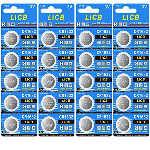 LiCB 20 Pack CR 1632 Batteries, Long-Lasting & High Capacity CR1632 Lithium Battery,3 Volt CR1632 Coin & Button Cell for Car Remote & Key Fob