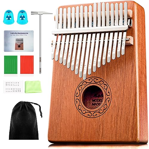 CAHAYA Kalimba Thumb Piano 17 Keys Portable Mbira Finger Piano Marimbas with Engraved Keys, Carrying Bag, Tune Hammer Musical Instruments Christmas Gift for Kid Adult Beginners