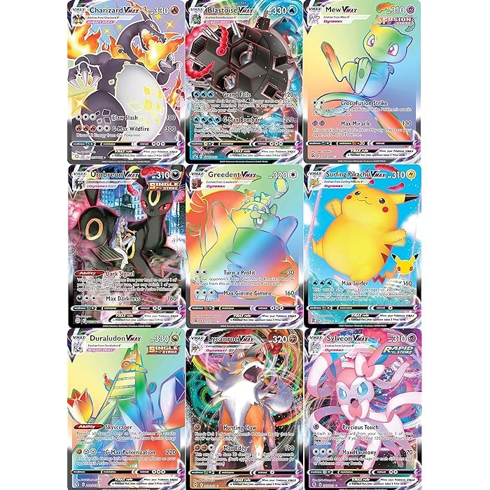 3 Pokémon Card Vmax Bundle - 1 Secret Rare Card - No Duplicates - Vmax Booster Pack