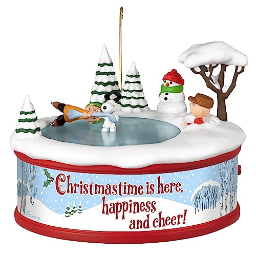 Hallmark Keepsake Christmas Ornament 2023, The Peanuts Gang Christmastime is Here Musical Ornament with Motion, Gifts for Peanuts Fans