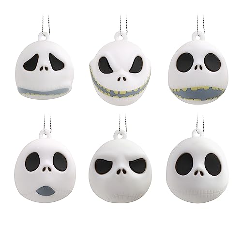 Hallmark Disney Tim Burton's The Nightmare Before Christmas Jack Skellington Heads Miniature Christmas Ornaments,Plastic, Set of 6