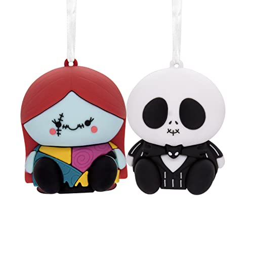 Hallmark Better Together Disney Tim Burton's The Nightmare Before Christmas Jack and Sally Magnetic Christmas Ornaments, Set of 2, Shatterproof