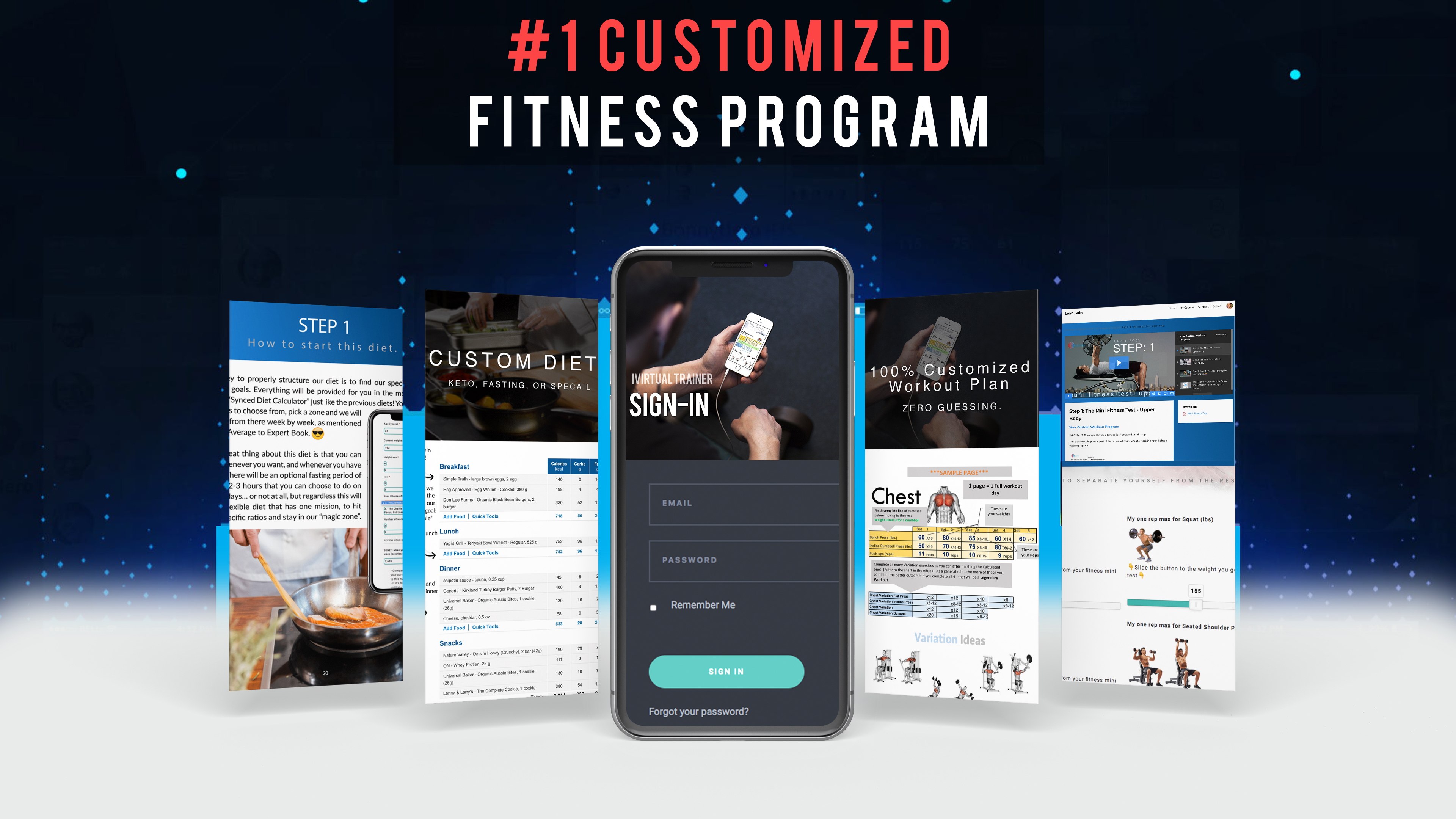 #1 Personalized Workout Program - 100% Customized Fat Loss Program With 3 Different Diets, Ketogenic, Fasting or Special Diet Geared For Fat Loss And Lean Muscle Building. MEN'S VERSION. [Online Course] [Online Code]